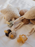 Teddy Schnuller-Kuscheltier Herz Beige