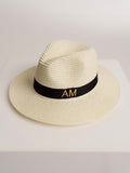 Straw Hat Deluxe Off-White With Black Strap