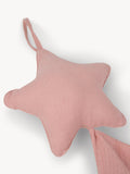 Attache tétine Mousseline Hydrophile Etoile Vieux Rose