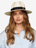 Straw Hat Deluxe Off-White With Black Strap