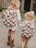 Backpack Maxi Chequered Brown