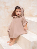 Musselin-Poncho Taupe