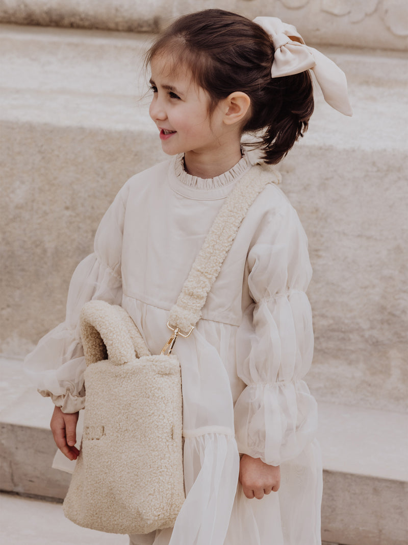 Mini Bolso Peluche Crema