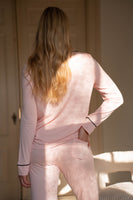 Pyjama Modal Roze Lang Zwarte Bies