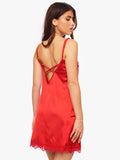 Vestido De Dormir de Encaje Valentine Rojo