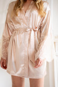 Spitzenkimono Champagner