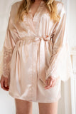 Spitzenkimono Champagner
