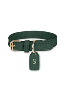 Collier en cuir vert pour chien