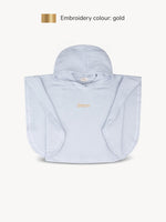 Musselin-Poncho Blau