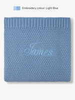 Knitted Blanket Baby Blue