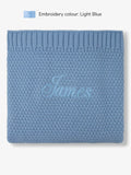 Knitted Blanket Baby Blue