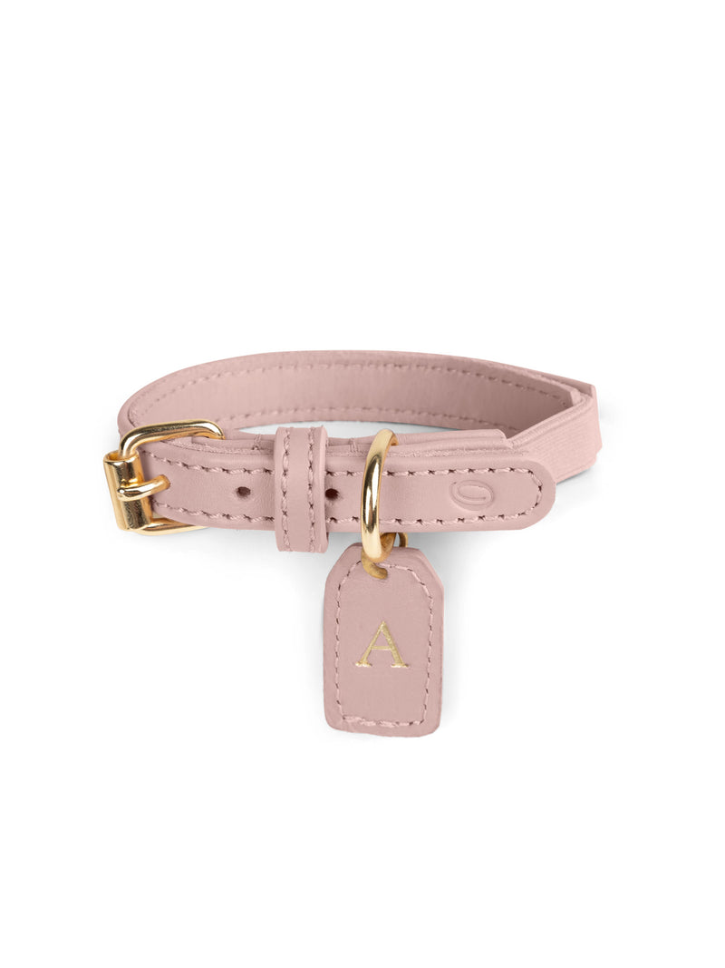 Collier pour chat en cuir rose