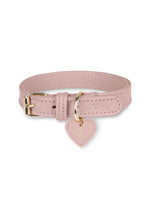 Collar de cuero rosa para perro