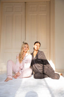 Pyjama Modal Roze Lang Zwarte Bies