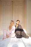 Pyjama Modal Roze Lang Zwarte Bies