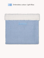 Waffel Teddy-Decke Babyblau