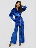 Pyjama En Velours Bleu Cobalt