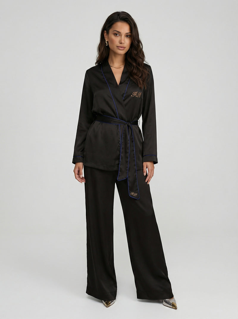 Pijama Satinado Negro