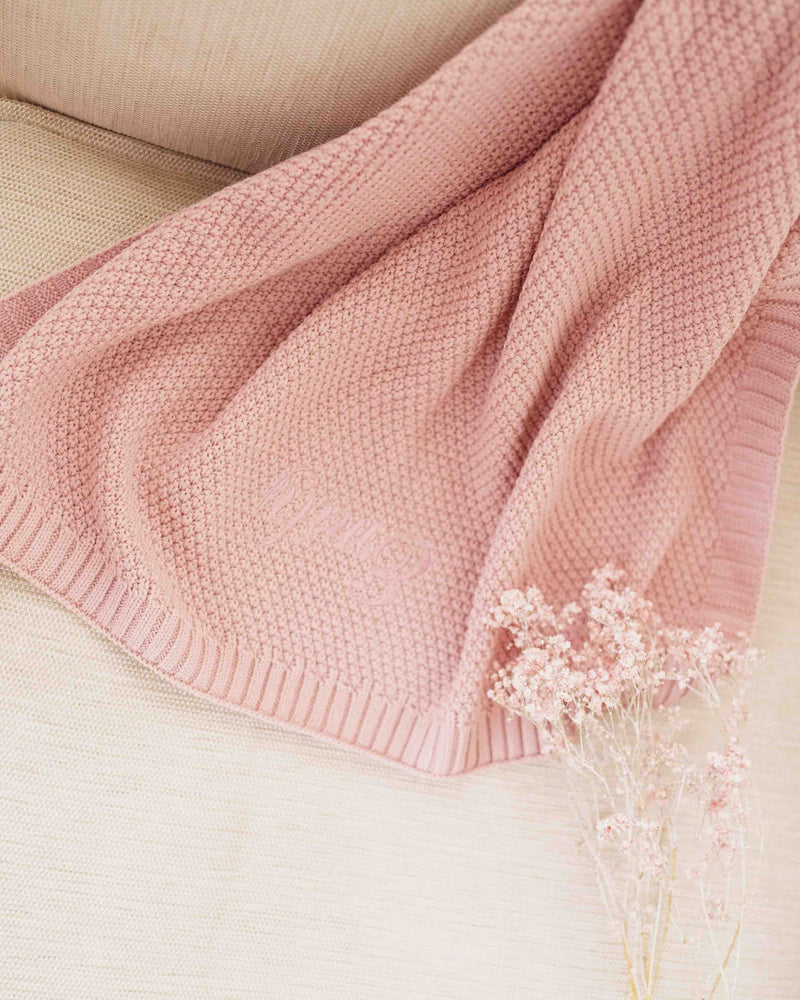 Gebreide Deken Licht Roze