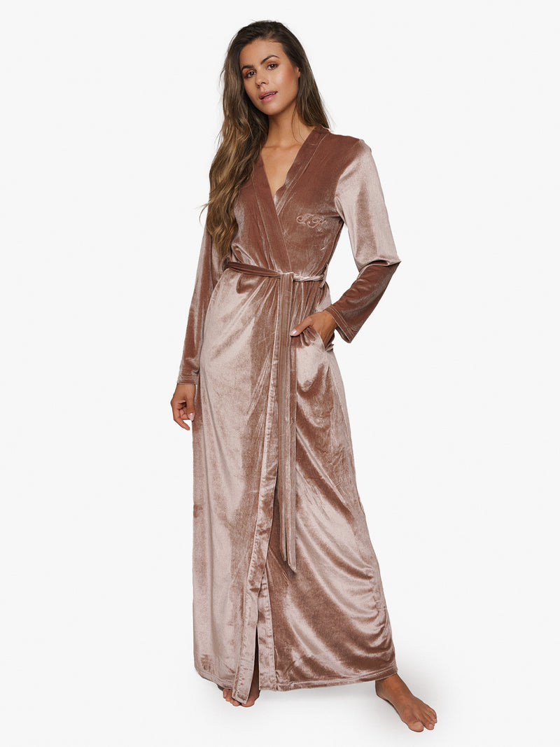 Kimono Velours Marron