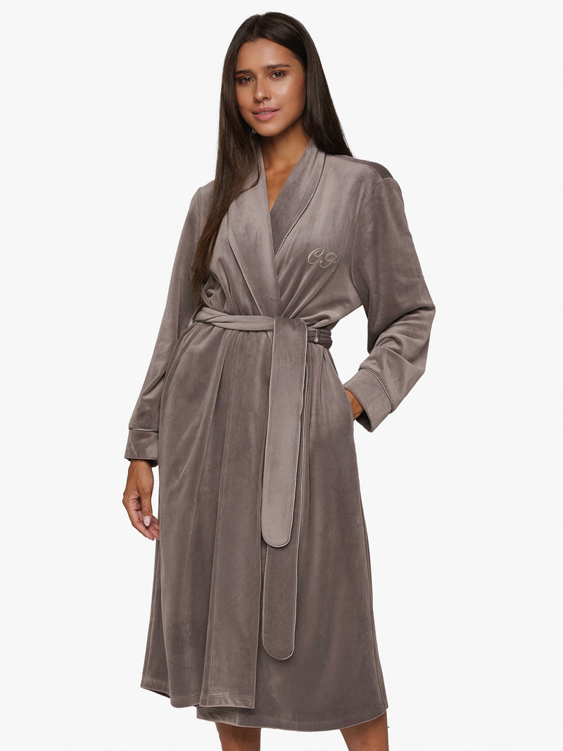 Kimono Samt Grau