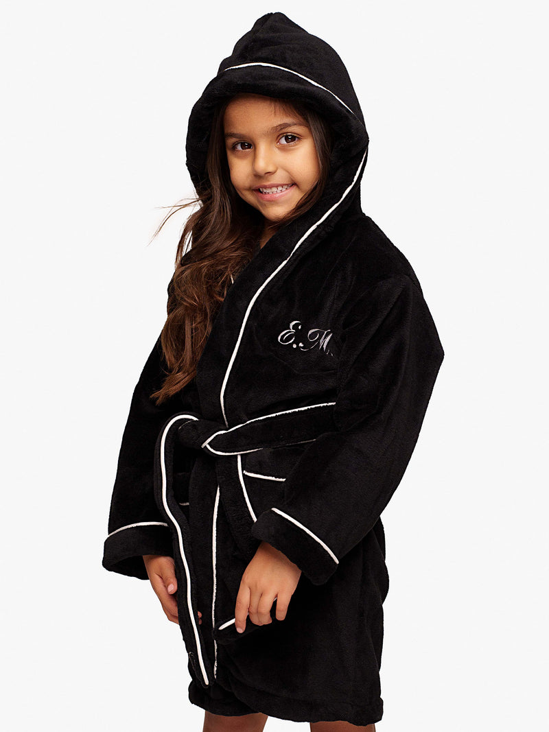 Robe Hooded Black Kids